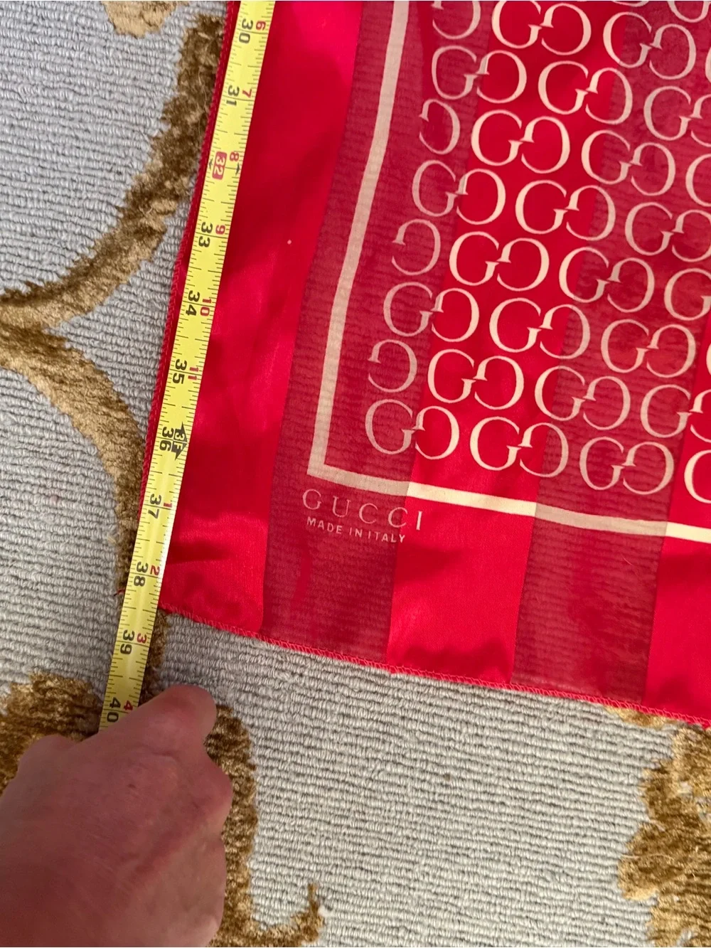 Red GUCCI silk Silk Scarf - Luxury Home Accent